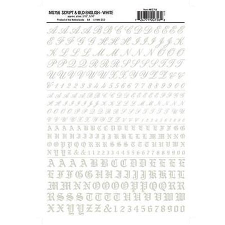 Woodland Scenics Woodland Scenics WOO756 Script & Old English Decal White WOO756